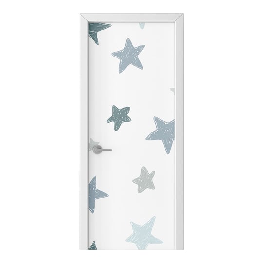 Naklejka na drzwi HOMEPRINT Szare gwiazdy 75x205 cm HOMEPRINT