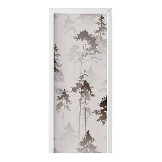 Naklejka na drzwi HOMEPRINT Tropikalny las za mgłą 95x205 cm HOMEPRINT