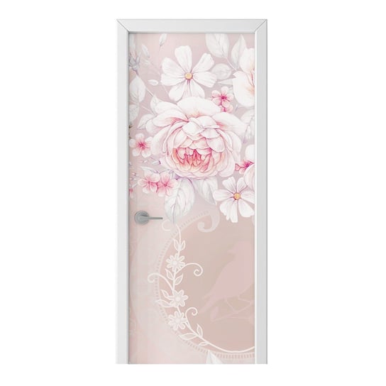 Naklejka na drzwi HOMEPRINT Wzór jasnoróżowej róży 85x205 cm HOMEPRINT