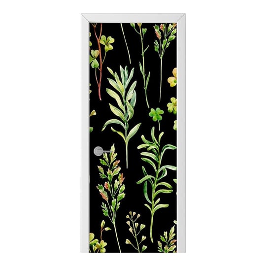 Naklejka na drzwi HOMEPRINT Wzór łąki z ziołami 85x205 cm HOMEPRINT