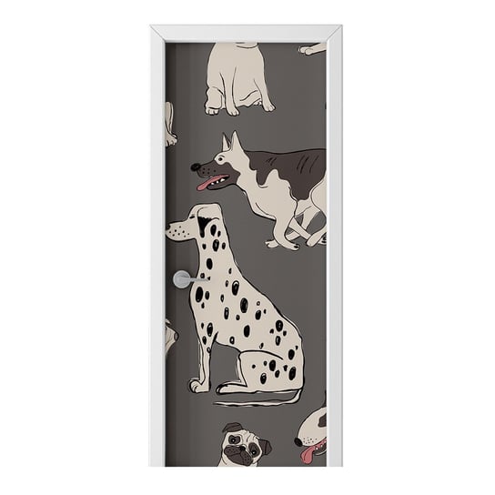 Naklejka na drzwi HOMEPRINT Wzór psów rasowych 75x205 cm HOMEPRINT