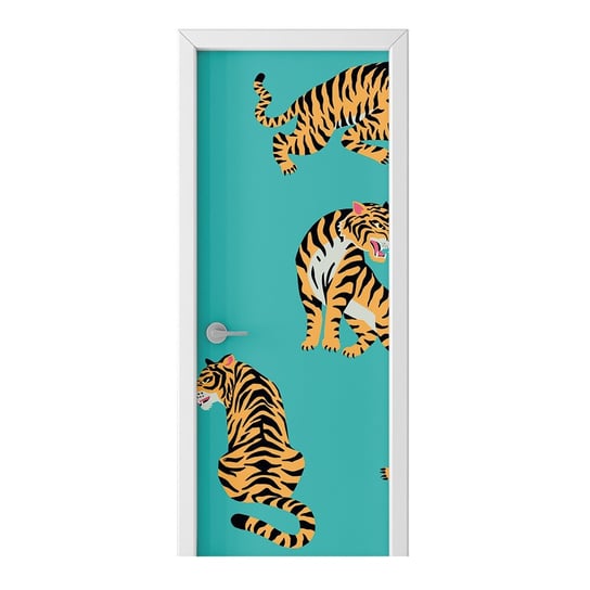 Naklejka na drzwi HOMEPRINT Wzór tygrysów 75x205 cm HOMEPRINT