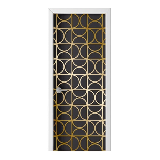 Naklejka na drzwi HOMEPRINT Złoty wzór geometryczny 75x205 cm HOMEPRINT