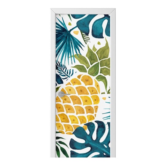 Naklejka na drzwi HOMEPRINT Żółty ananas 95x205 cm HOMEPRINT