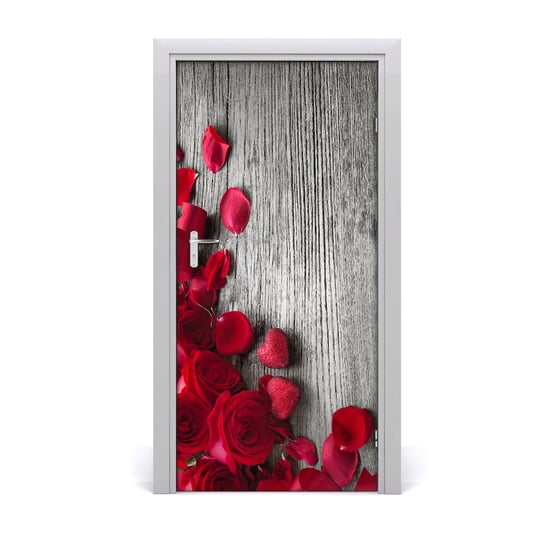 Naklejka na drzwi samoprzylepna Czerwone róże, Tulup Tulup