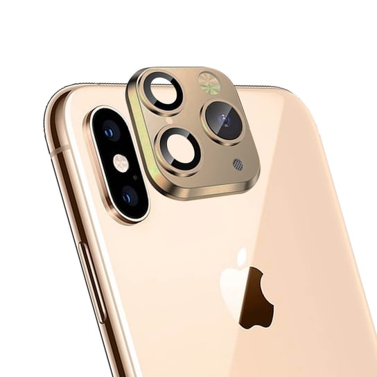 Naklejka na iPhone 11 Pro z fałszywym szkłem aparatu — złota Avizar