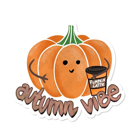 Naklejka na Jesień Z dynią Autumn Vibe Pumpkin Latte / Papierove Love Inna marka