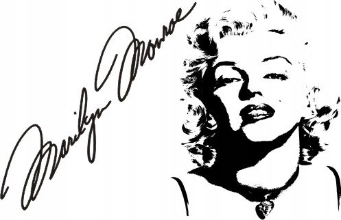 Naklejka na ścianę autograf Marilyn Monroe 4, 100x64 cm Naklejkolandia