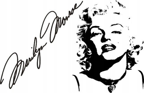 Naklejka na ścianę autograf Marilyn Monroe 4, 120x77 cm Naklejkolandia