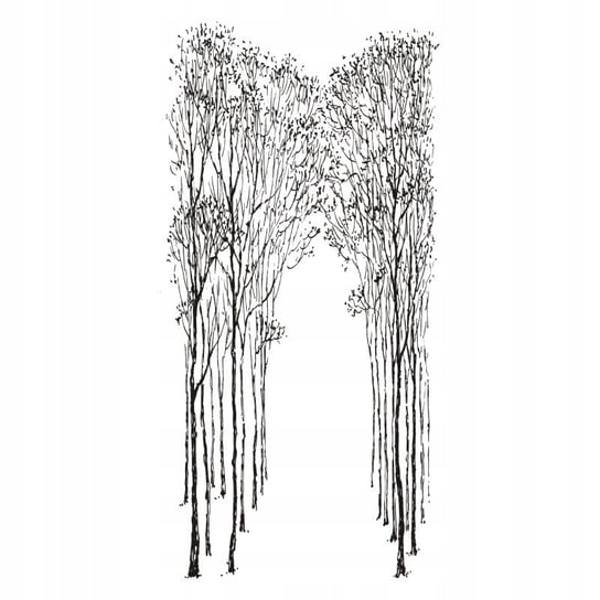 Naklejka na ścianę do holu drzewa Droga przez las, 200x100 cm Naklejkolandia