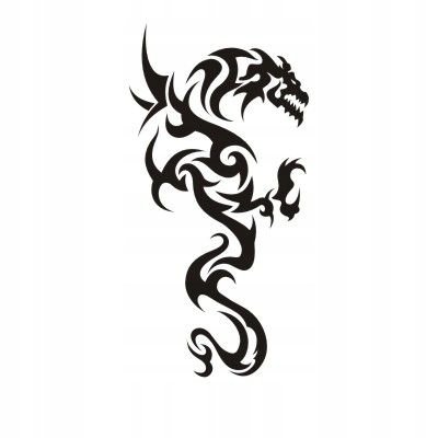 Naklejka na ścianę dragon tribal azja Smok 14, 94x48 cm Naklejkolandia