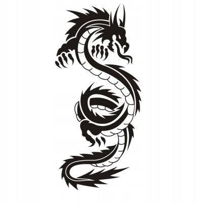 Naklejka na ścianę dragon tribal azja Smok 16, 100x46 cm Naklejkolandia