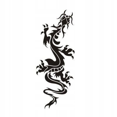Naklejka na ścianę dragon tribal azja Smok 28, 98x37 cm Naklejkolandia