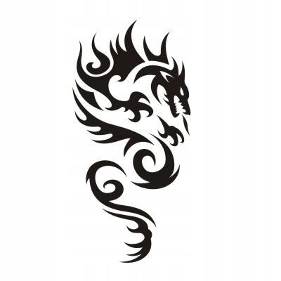 Naklejka na ścianę dragon tribal azja Smok 29, 99x48 cm Naklejkolandia