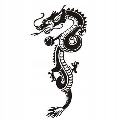 Naklejka na ścianę dragon tribal azja Smok 3, 95x48 cm Naklejkolandia