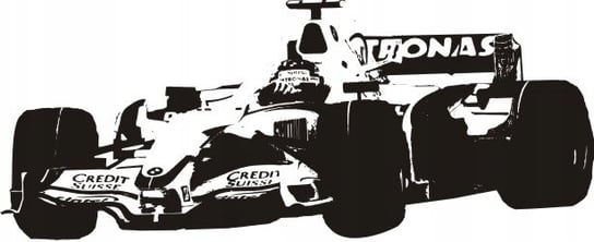 Naklejka na ścianę Kubica bolid F1 Sauber BMW, 120x48 cm Naklejkolandia