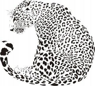 Naklejka na ścianę leopard - Dzikie koty 1, 98x88 cm Naklejkolandia