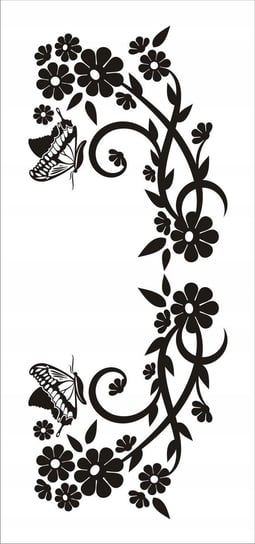 Naklejka na ścianę motyl kwiaty dekor Ornament 140, 100x40 cm Naklejkolandia