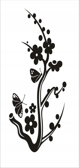 Naklejka na ścianę motyle kwiaty dekor Ornament 30, 100x40 cm Naklejkolandia