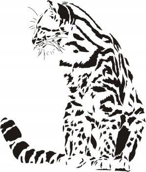 Naklejka na ścianę ocelot - Dzikie koty 11, 56x48 cm Naklejkolandia