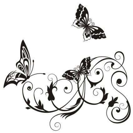 Naklejka na ścianę ścienna - Motylkowa fantazja 7, 98x98 cm Naklejkolandia