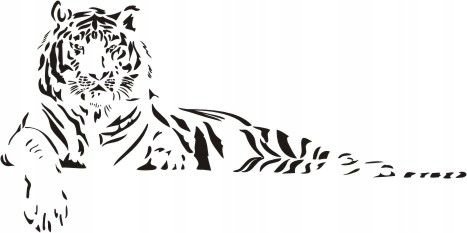 Naklejka na ścianę tygrys - Dzikie koty 6, 100x48 cm Naklejkolandia