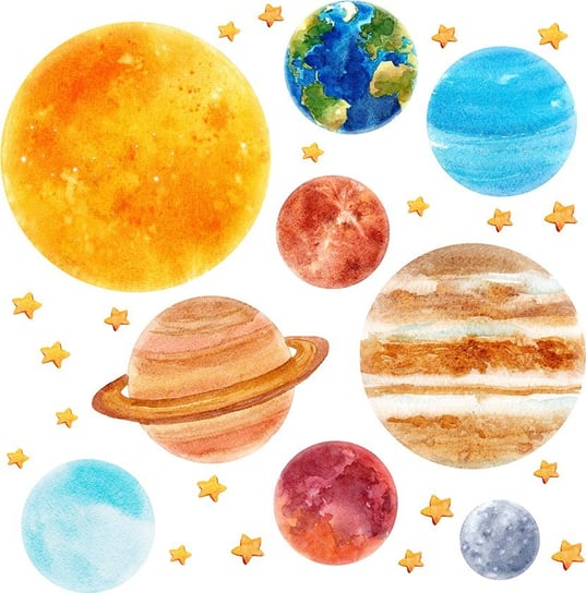 Naklejka na ścianę - układ słoneczny, saturn, mars, ziemia i słońce - duży zestaw MagicalRoom