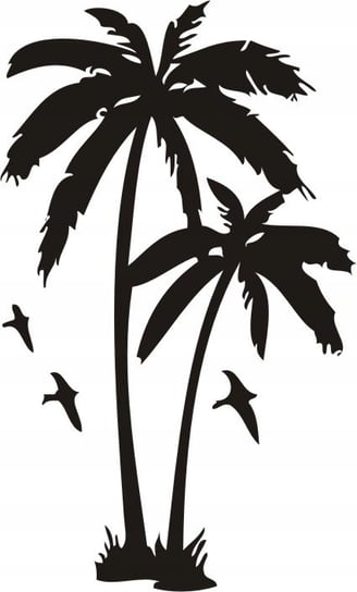 Naklejka na ścianę z palmą ptaki Palma z ptakami, 100x60 cm Naklejkolandia