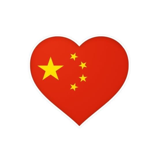 Naklejka na serce Flaga Chińskiej Republiki Ludowej w kilku rozmiarach 2 cm po 1000 sztuk Inny producent (majster PL)