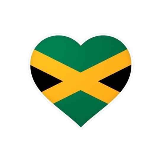 Naklejka na serce Flaga Jamajki 3,0x4,5cm po 1000 sztuk Inny producent (majster PL)