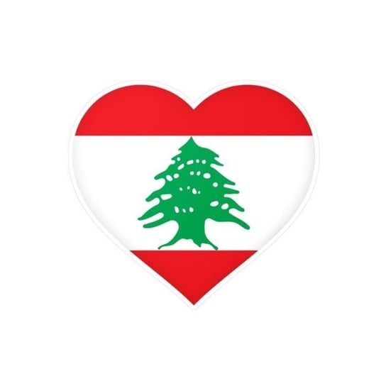 Naklejka na serce Flaga Libanu w kilku rozmiarach 2 cm po 1000 sztuk Inny producent (majster PL)