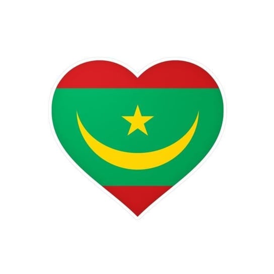 Naklejka na serce Flaga Mauretanii 4 cm po 1000 sztuk Inny producent (majster PL)