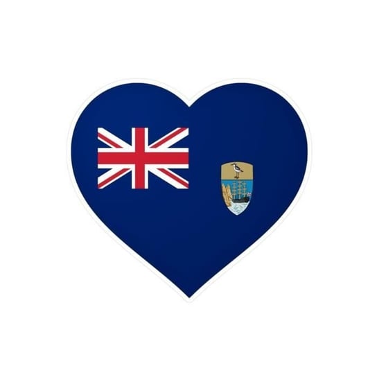 Naklejka na serce Flaga Świętej Heleny, Wniebowstąpienia i Tristana da Cunha 9 cm w 1000 sztuk Inny producent (majster PL)