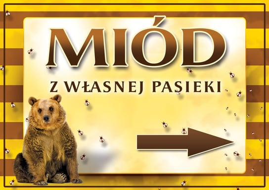 Naklejka na tablicę reklamową rozm. 43x30,5cm - N222 BEE&HONEY