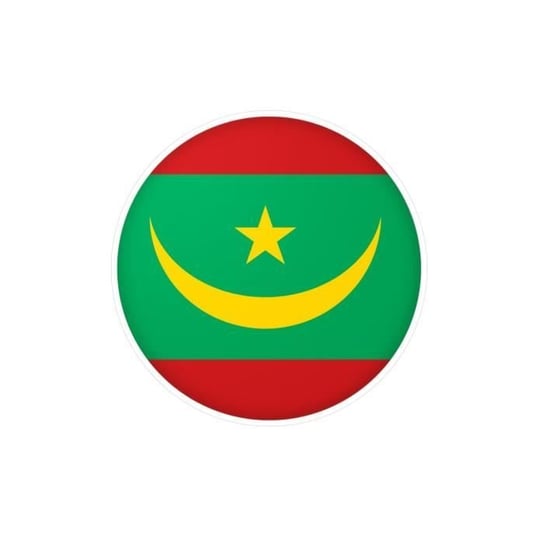 Naklejka okrągła Flaga Mauretanii 10 cm po 1000 sztuk Inny producent (majster PL)