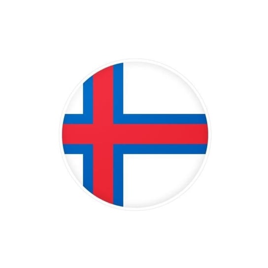 Naklejka okrągła Flaga Wysp Owczych 10 cm po 1000 sztuk Inny producent (majster PL)