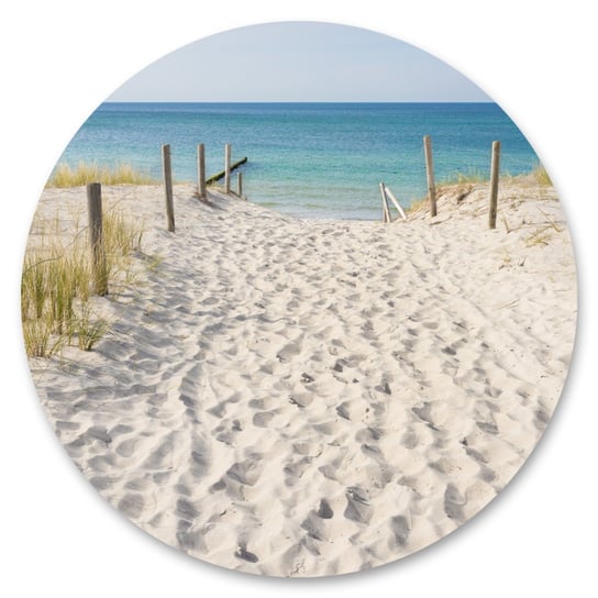 Naklejka Okrągła Ścieżka Piasek Morze 3D Plaża Pejzaż Natura 100Cm X 100Cm Muralo