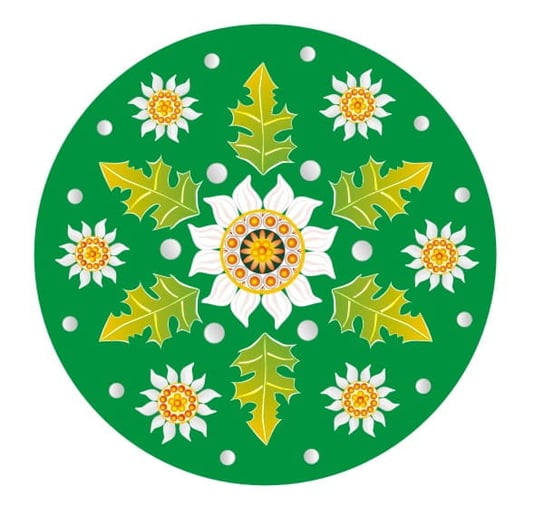 Naklejka okrągła Szarotka, zielona Artfolk