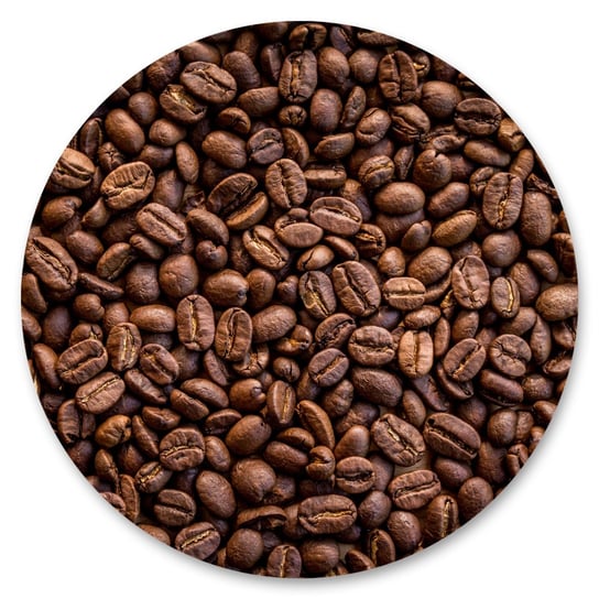 Naklejka Palone Ziarna Kawy Wzór W Kole Dekoracja Ścienna 100Cm X 100Cm Muralo