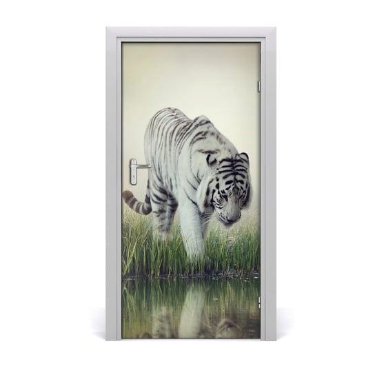 Naklejka samoprzylepna na drzwi Biały tygrys, Tulup Tulup