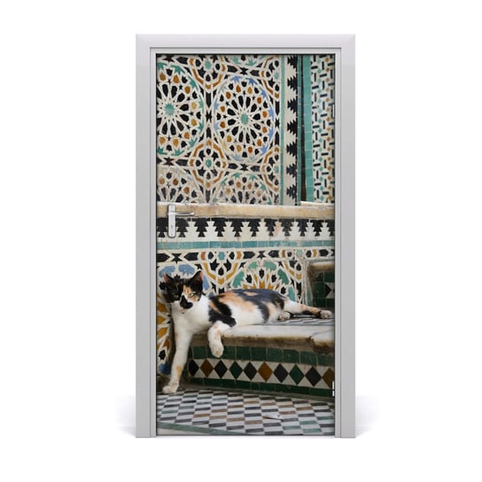 Naklejka samoprzylepna na drzwi Kot w Maroko, Tulup Tulup