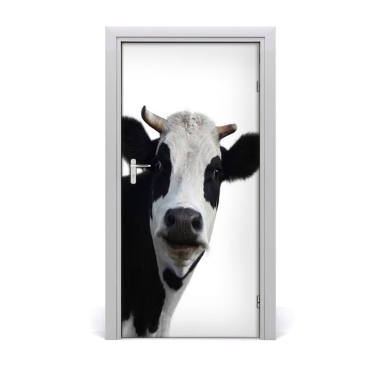 Naklejka samoprzylepna na drzwi Łaciata krowa, Tulup Tulup