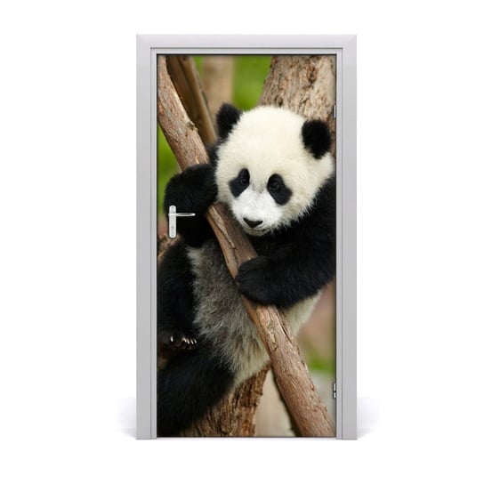 Naklejka samoprzylepna na drzwi Panda na drzewie, Tulup Tulup