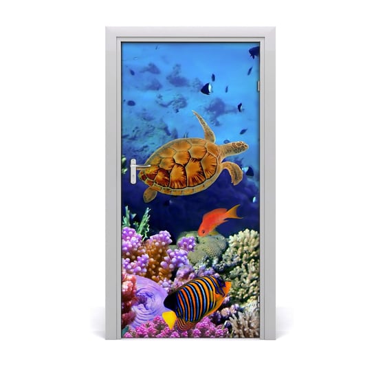 Naklejka samoprzylepna na drzwi Rafa koralowa, Tulup Tulup