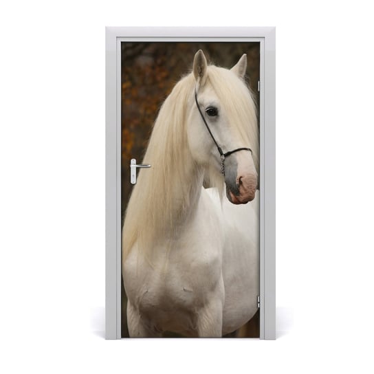 Naklejka samoprzylepna na drzwi ścianę Biały koń, Tulup Tulup