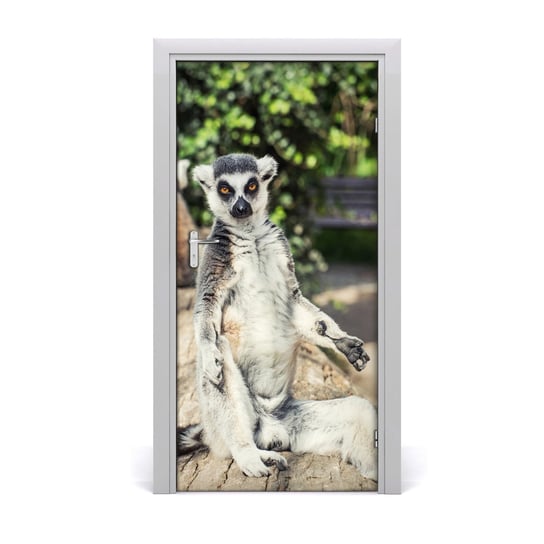 Naklejka samoprzylepna na drzwi ścianę Lemur, Tulup Tulup