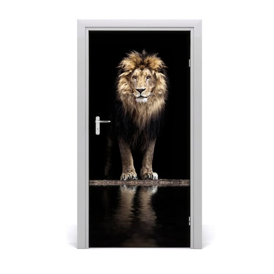 Naklejka samoprzylepna na drzwi ścianę Portret lwa, Tulup Tulup