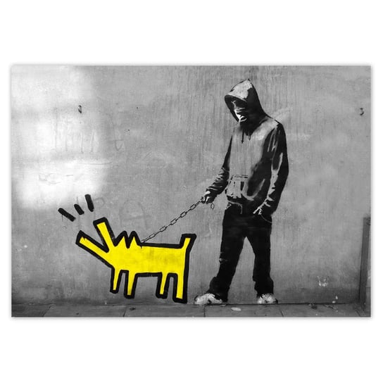 Naklejka ścienna 100x70 Banksy Piesek ZeSmakiem