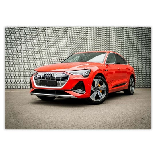 Naklejka ścienna 100x70 Czerwone Audi e-tron ZeSmakiem