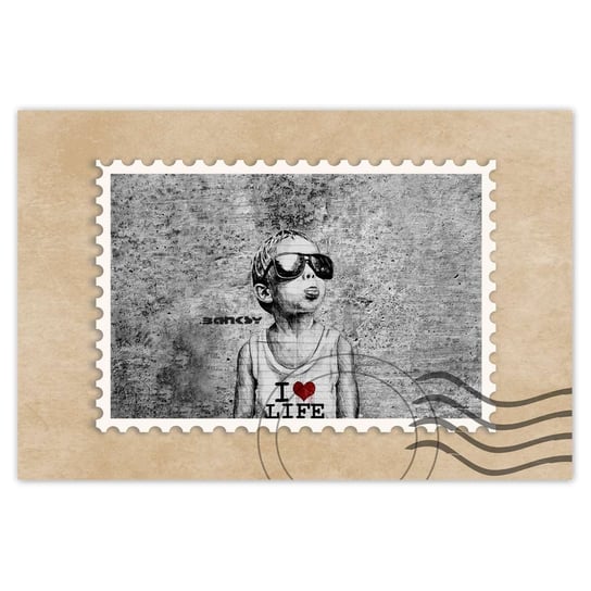 Naklejka ścienna 120x80 I love life Banksy ZeSmakiem